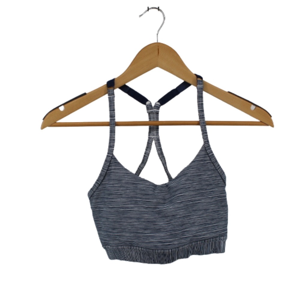 SoyBu Women's‎ Size Small Wireless Full Coverage Blue Stripe Sports Bra